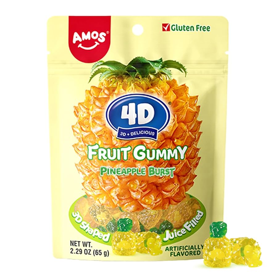 Amos - 4D Fruit Gummy Pineapple 65g