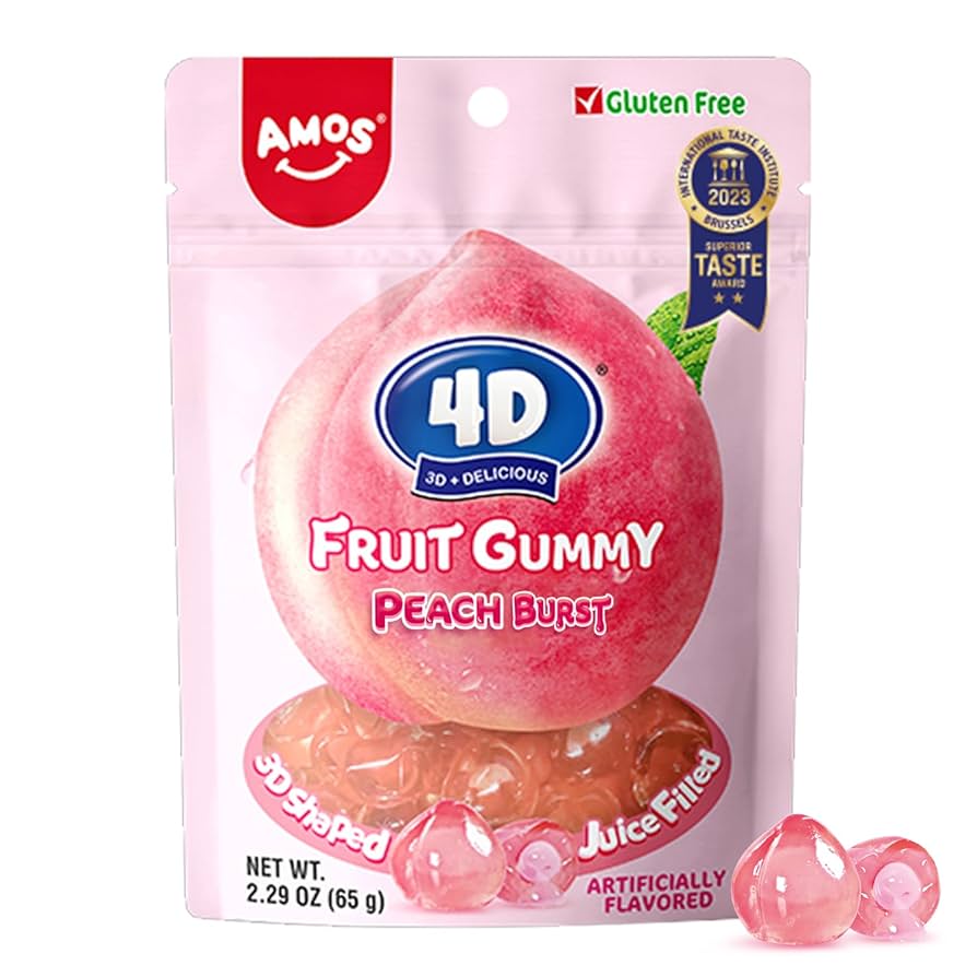 Amos - 4D Fruit Gummy Peach 65g