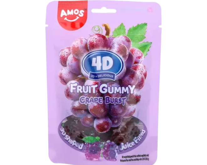 Amos - 4D Fruit Gummy Grape 65g