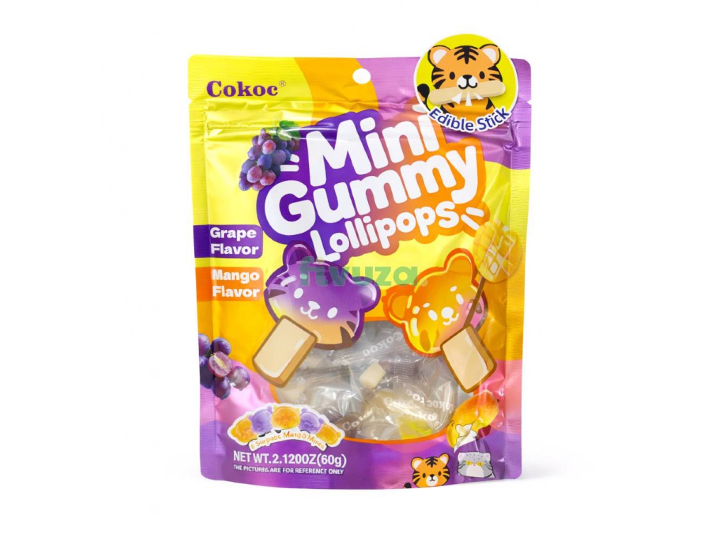 Cokoc Mini Gummy Lollipop Grape+Mango 60g
