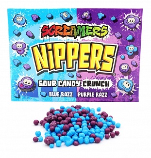 Zed Candy Nippers Screamers Sour Candy Crunch Blue Razz & Purple Razz 140g