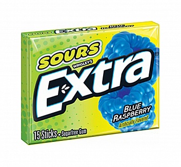 Extra Gum Sours Blue Raspberry 41g
