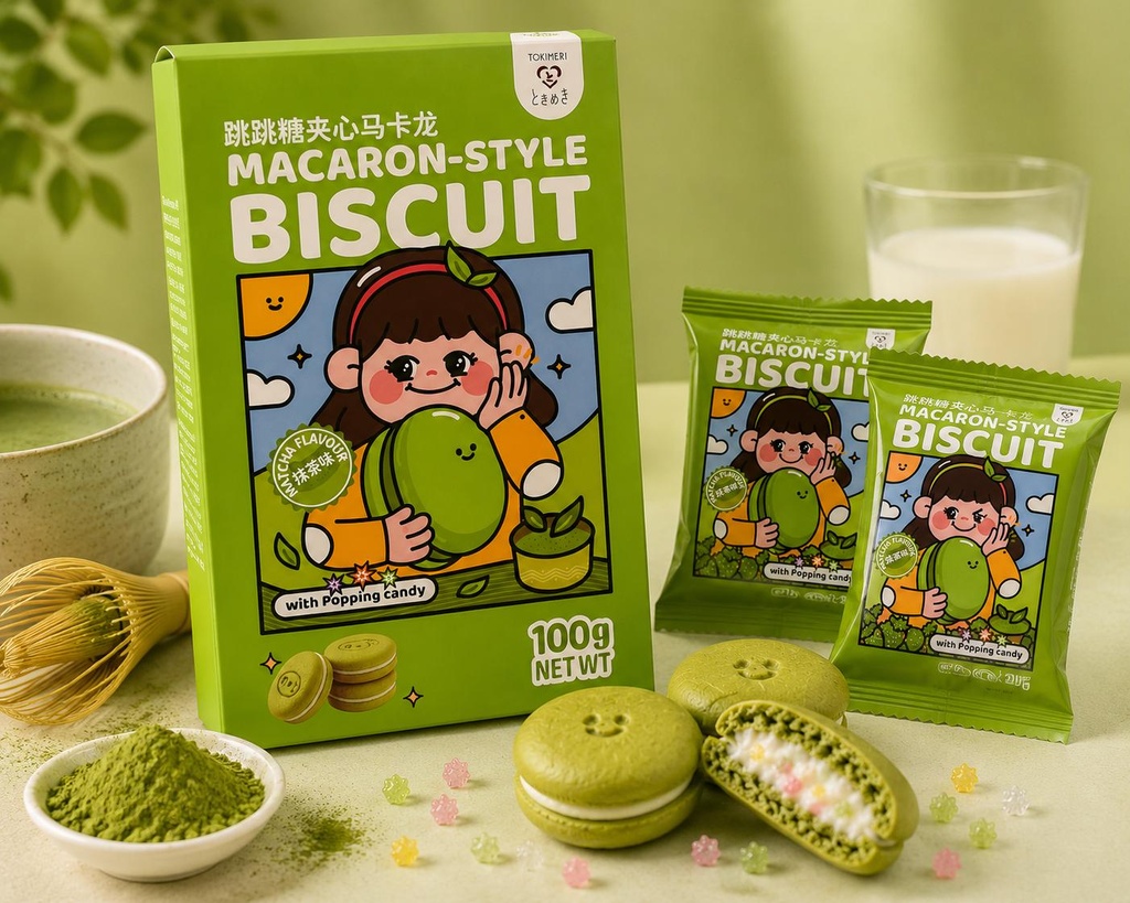 Tokimeki Macaron-Style Cookie Matcha 100g