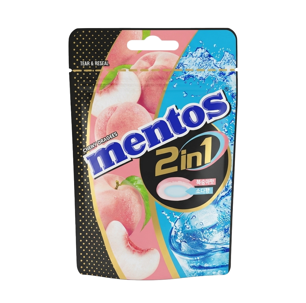 Mentos 2in1 Peach Soda 45g