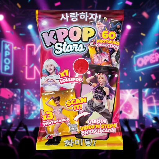 K-POP Stars Lollipop & Photocards 5.5g 