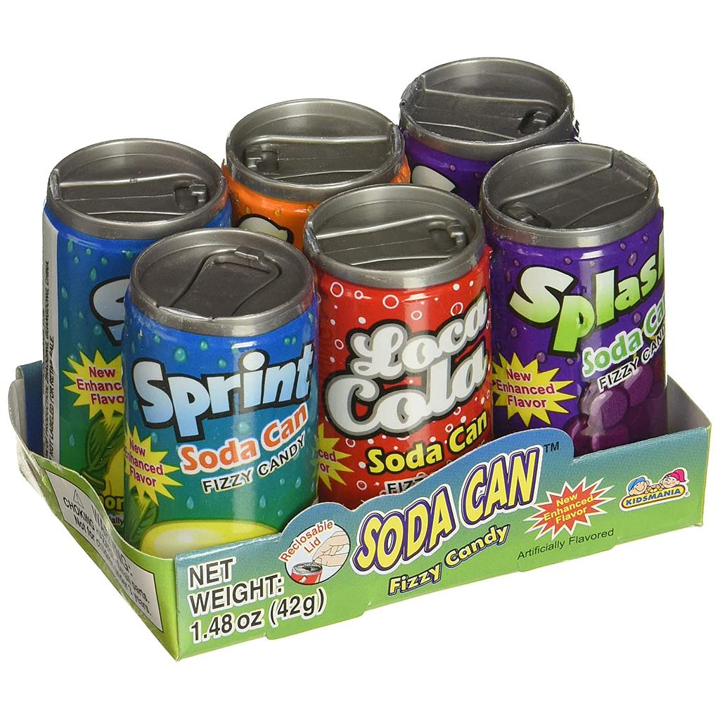 Soda Can Fizzy Candy 6pk 42g