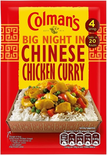 Colmans Big Night In Chinese Curry Mix 47g