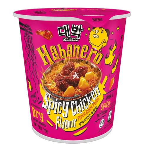 Daebak Habanero Noodles Spicy Chicken Cup 79g