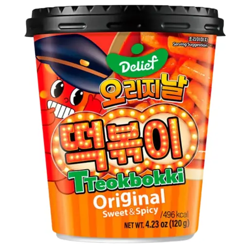 Delief Tteokbokki Cup Sweet & Spicy Original (Halal)120g