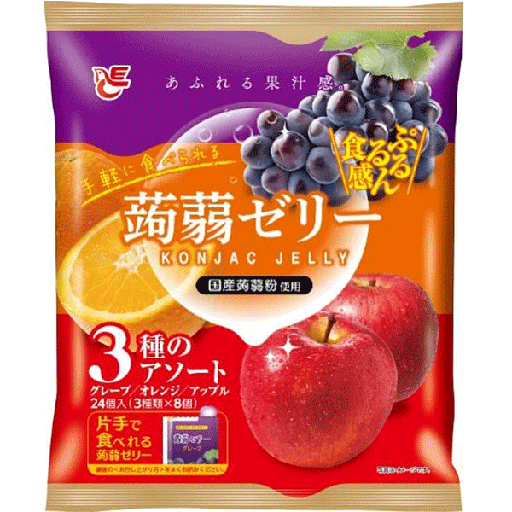 ACE Bakery Jelly Pururun Konjak Grape, Orange, Apple 420g 